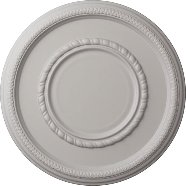 Ekena Millwork Federal Roped Large Ceiling Medallion (Canopies up to 7 3/4"), 17 3/8"OD x 1 1/8"P, Ultra Pure White CM17FEUWF - main